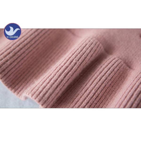 Turtle Neck Little Girl Sweater Dressess , Girls Long Sleeve Dresses Ruffle Frill Bottom