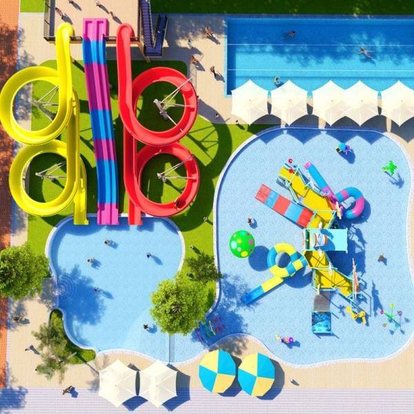 Customized Aqua Park Commercial Outdoor Water Feature Equipment Kids Pool Play Equipment Water Park Slides For Sale