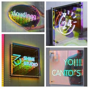 Custom Designs Acrylic Mirrors LED Light Letter Elevate Your 2024 Product Store