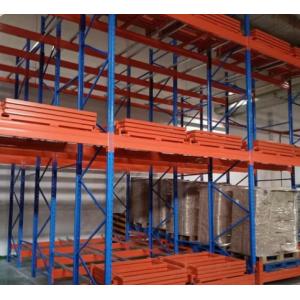 50mm 75mm Pitch Push Back Pallet Racking Heavy Duty For Warehouse Storage