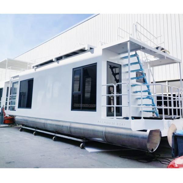 Aluminum Floating Boat Hotel Luxury And Comfort Water Double Deck Houseboat