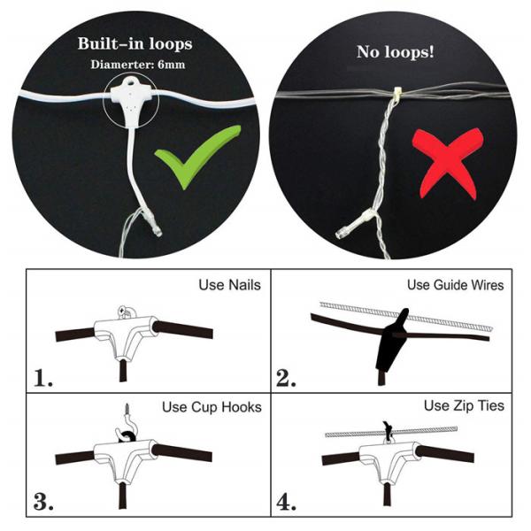 9M Warm White String LED Curtain Lights 8 Modes Connectable For Halloween