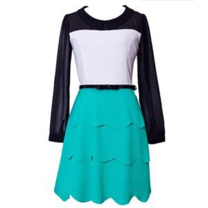 Ladies Scoop Neck Short Flared Dresses , Sleeveless Casual Dress