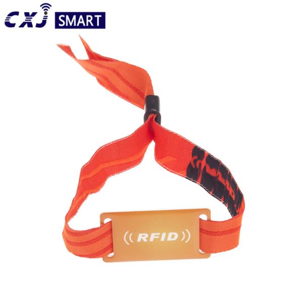 1k Band RFID Woven Fabric Wristbands S50 For Festival Wedding
