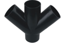 PN6 110mm HDPE Drainage Fittings Siphon Lateral Cross With Injection Technic