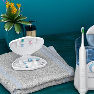 Combo Electric Toothbrush IPX4 Countertop Water Flosser Teeth Whitening 600ml