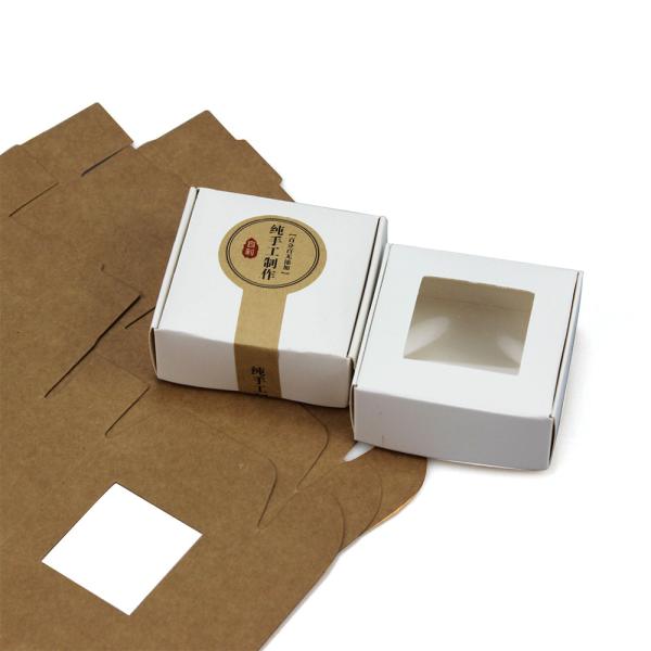 Customized kraft paperboard logo printed soaps box with label sticker