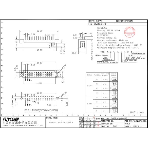 Straight PCB 3 rows 32 Pin Male DIN 41612 Connector 2*16P 32P 13mm 41612 Connector