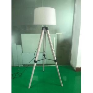 E26 E27 E12 E14 Socket Trio Wooden Floor Lamp With Drum Lampshade