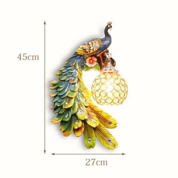 Crystal Wall Lamp Bohemia Peacock Retro Wall Light Bedside Lamp (WH-VR-61)