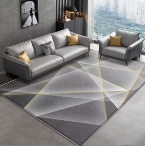 Geometric Special Style Living Room Floor Carpet Polyester Fiber Material