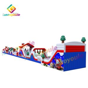 Giant Christmas Inflatable Obstcle Course Bouncer Combo Jumping Castle Bouncer