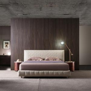 Contemporary Department White Leather Bed