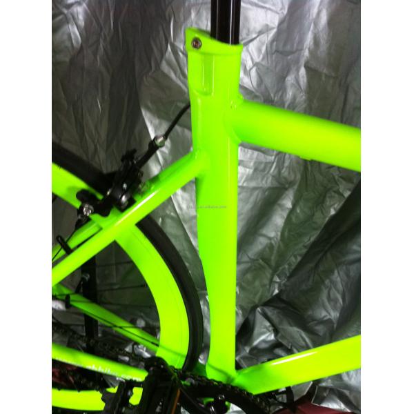 Color 700C Green Single Speed Fixie Gear Bike with Neon Nights Glow-in-the-Dark Paint
