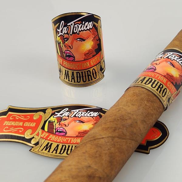 2025 Hot Sale Waterproof High Quality Custom Cigar Label Gold Foil Printing with Private Logo & Brands Embossed Printing Quick Sticker