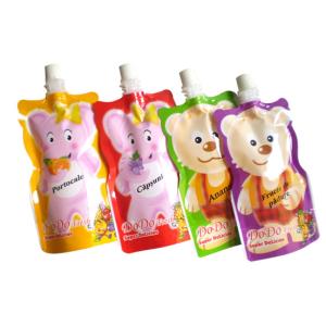 side spout pouch packaging for drink, bottom gusset bag