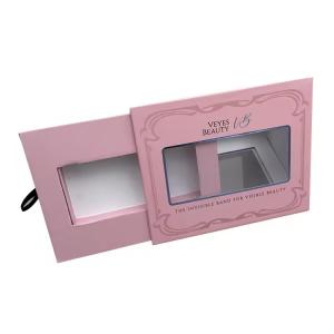 Customized Sliding Drawer Box Paperboard Empty Eyelash Box With Window For
