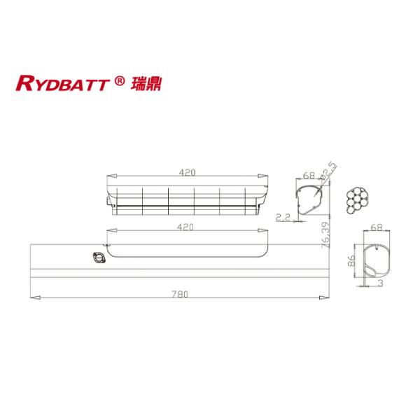 RYDBATT SSE-085(36V) Lithium Battery Pack Redar Li-18650-10S4P-36V 10.4Ah For Electric Bicycle Battery