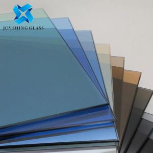 Customized Shape 8mm Dark Blue Toughened Glass For Railings