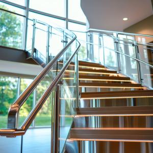 Durable Stainless Steel Handrails for Busy Commercial Entrances