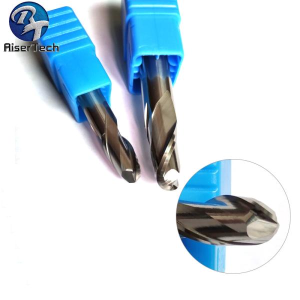 Tungsten Cobalt Alloy 2 Flute Ballnose End Mill Spiral Edge