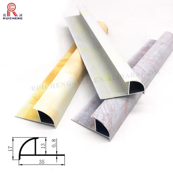Professional Aluminum Tile Trim Round Shape Ceramic Alloy Protection Extrusion