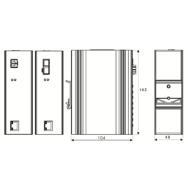 Metal Industrial fiber switch PoE 1*1000M single SC fiber port + 1* 10 / 100 / 1000M RJ45 port