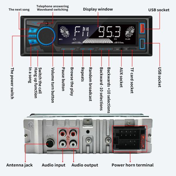 820S Short Model Blue Light for BT Wireless Car MP3 Player New Radio Host Phone Grip Hands-Free Lossless Music for Cross-Border
