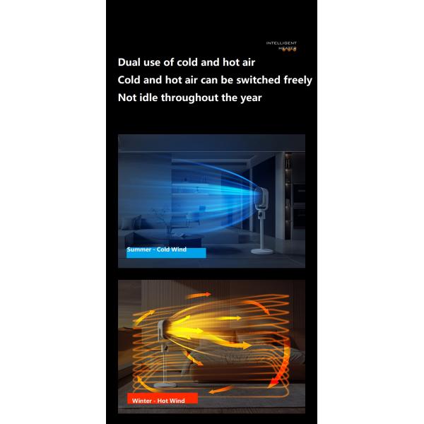 English Operating Language 2-in-1 Cold Warm Air Ceramic PTC Heater with Remote Control