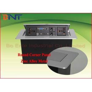 Multi Function Conference Desktop Pop Up Power Socket Box Zinc Alloy Round