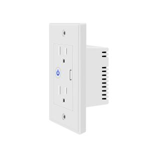 Quality Us Abs Fireproof Material Valley No Hub Required Tuya Wifi Smart Usb Wall Socket Compatible With Google&amp;Alexa for sale