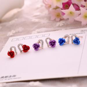 2018 Fashion American style lady parts Heart ShapeEarringsSilver Exported Korea