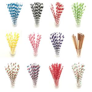 6mm Christmas Drinking Black And White Rainbow Biodegradable Paper Straws