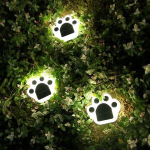 5000K 70lm Solar Decorative Lights Plug In Cat Paw Print Solar Lawn Lamp