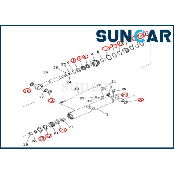 Arm Cylinder Service Kit 707-99-35230 7079935230 Arm Cylinder Seal Kit Fits PC60