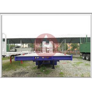 Drop Deck Heavy Duty Flatbed Trailer , 8 Ton Heavy Load Trailer Dual Hydraulic