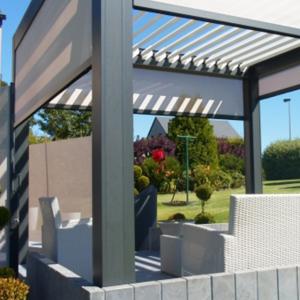 China SUNC PVDF 3.0mm Outdoor Foldable Modern Aluminum Pergola on sale