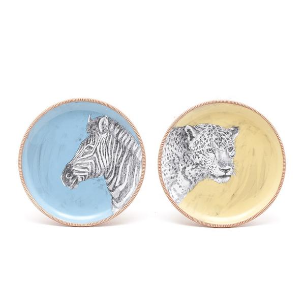 Animal Zebra Tiger Printing Stoneware Plate For Kids Heath Ceramics Dinner Plates
