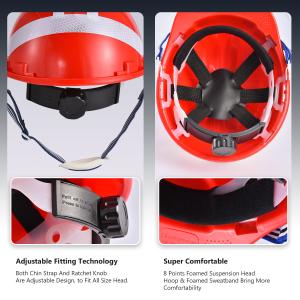 Red Lightweight ABS Construction Safety Helmets Workplace Safety Equipments