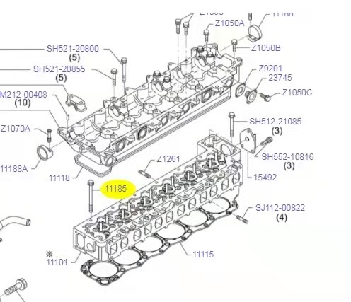 Buy VHS111852261 Cylinder Head Bolt Sk350-8 Kobelco Engine Parts at wholesale prices