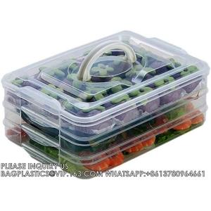 Refrigerator Organizer Bin, Plastic Food Storage Containers With Lid, Stackable