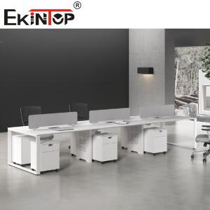 White Office Cubicle Computer Workstation Furniture 5 Years Warranty
