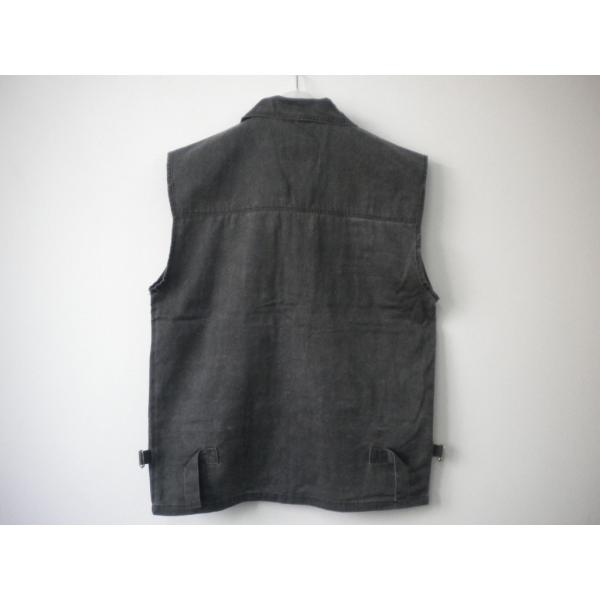 mens vest in 100% polyester, washed fabric, black, fishing vest, S-3XL
