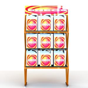 Engine Oil Zigzag Shelf Grocery Store Display Racks Tubular Frame