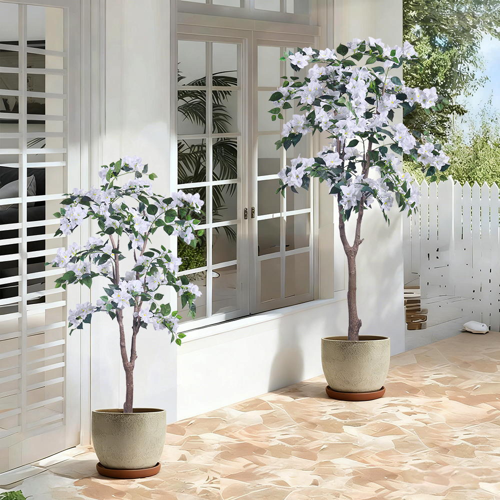 China Manufacturer Bougainvillea Tree Artificial Plant With white Flower For Home Office Mall Decor
