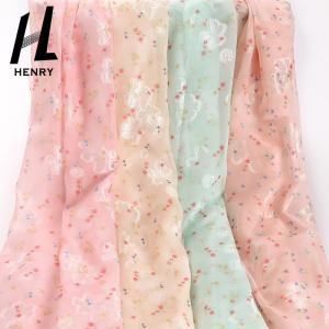 100% Polyester Mesh Lace Fabric Polychrome For Clothes