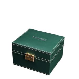 Empty Wooden PU Leather Watch Box MDF Wrapped Velvet Inside 295 X 85 X 40mm