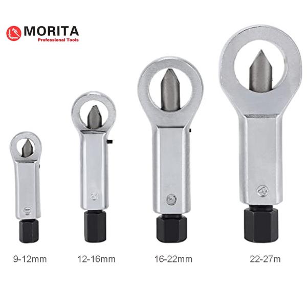 Nuts Splitter Set 4 Pce Nut Cutter 9mm - 27mm Carbon steel/Cr/Mo steel length 195mm removal of corroded or damaged nuts