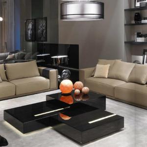 30cm Low Square Coffee Table 0.7m Plywood Ebony Stained