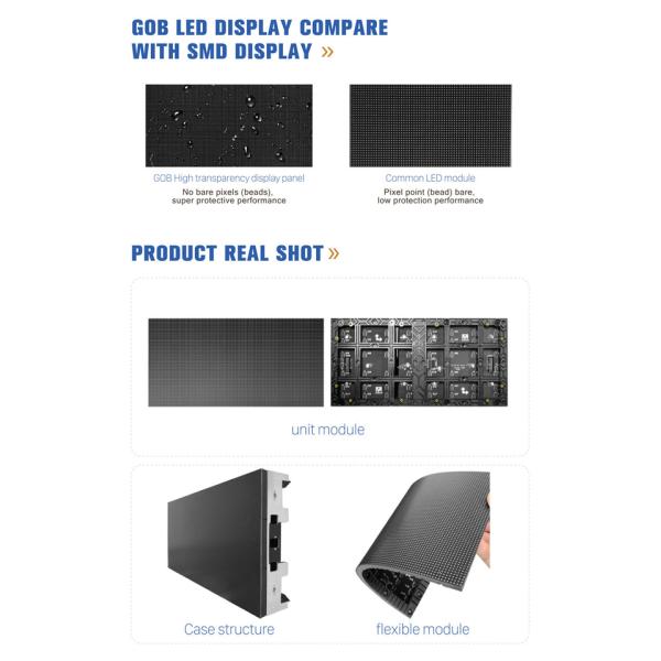 GOB 0.9mm Fine Pixel Pitch LED Display With Surface Waterproof